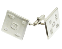 View Square Sterling Silver Cufflinks in detail
