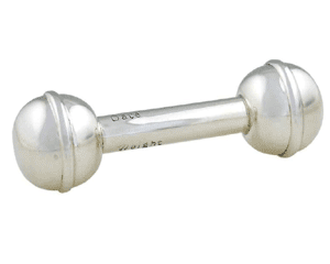 Silver Christening Baby Rattle