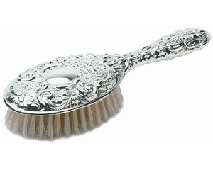 Patterned Hallmarked Silver Ladies Hair Brush