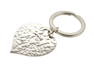 Personalised Silver Heart Keyring