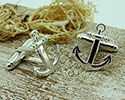 View Anchor Shaped Silver Cufflinks in detail