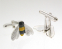 View Silver Bumble Bee cufflinks in detail
